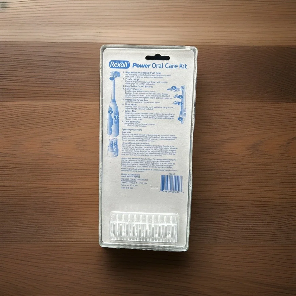 Sealed Rexall Power Oral Care Kit Toothbrush Remove Plaque Strengthen‎ Gums New